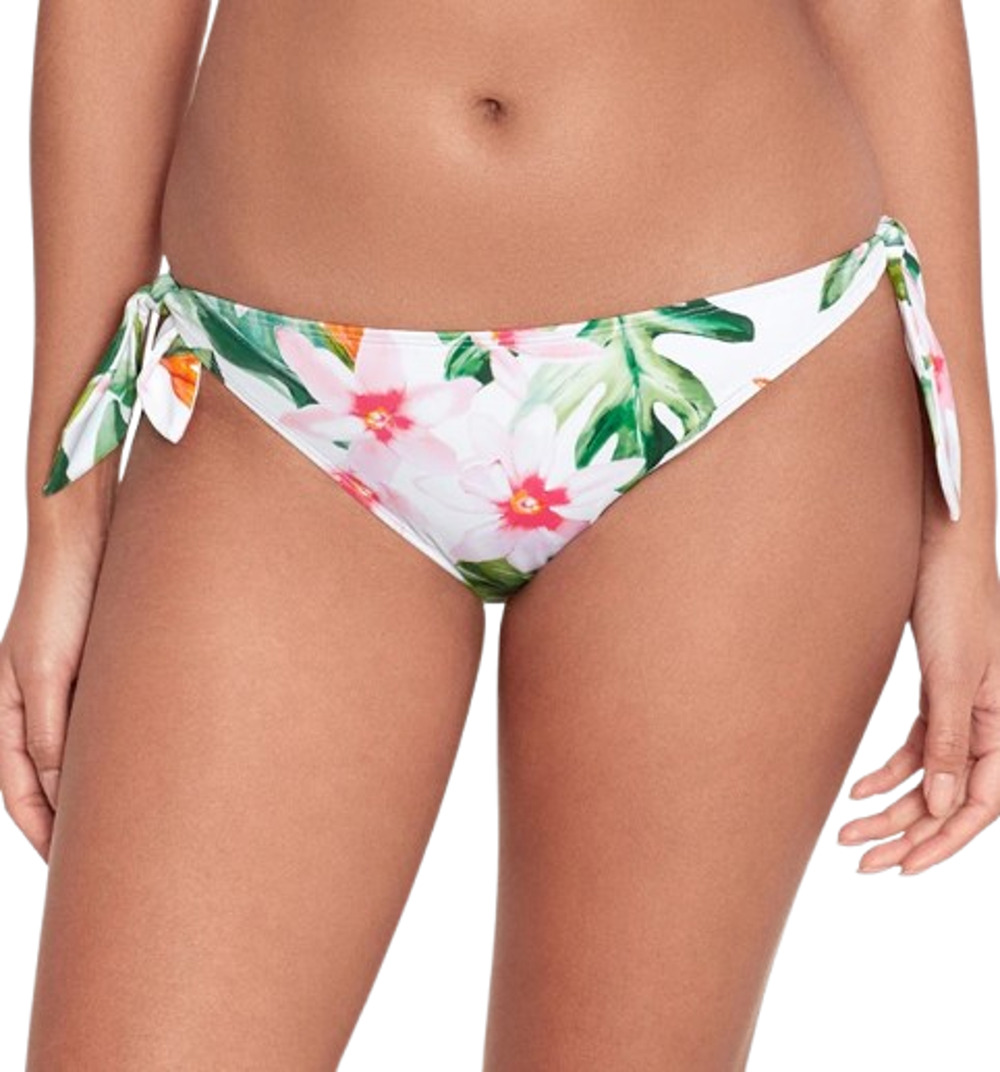 LAUREN RALPH LAUREN Hipster Bikini Bottom Size 16 White Pink Floral Side-Tie NWT